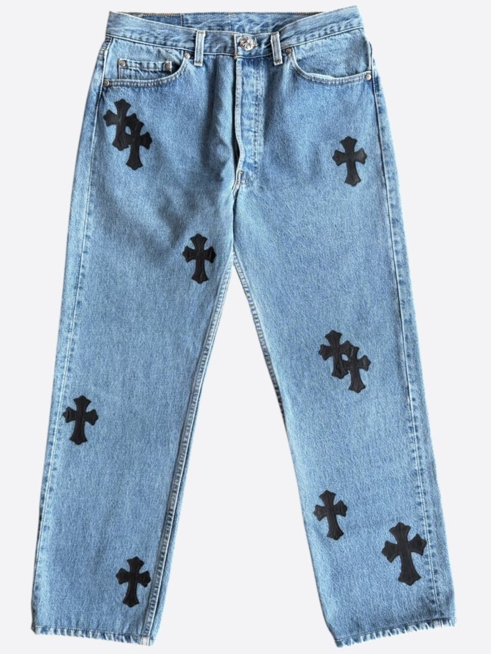 Chrome Hearts Levis Blue & Black Cross Patch Jeans